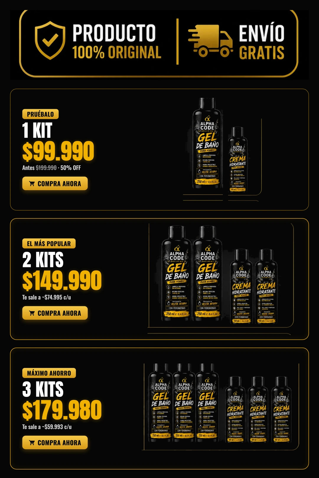 Elige tu kit — 1, 2 o 3 kits